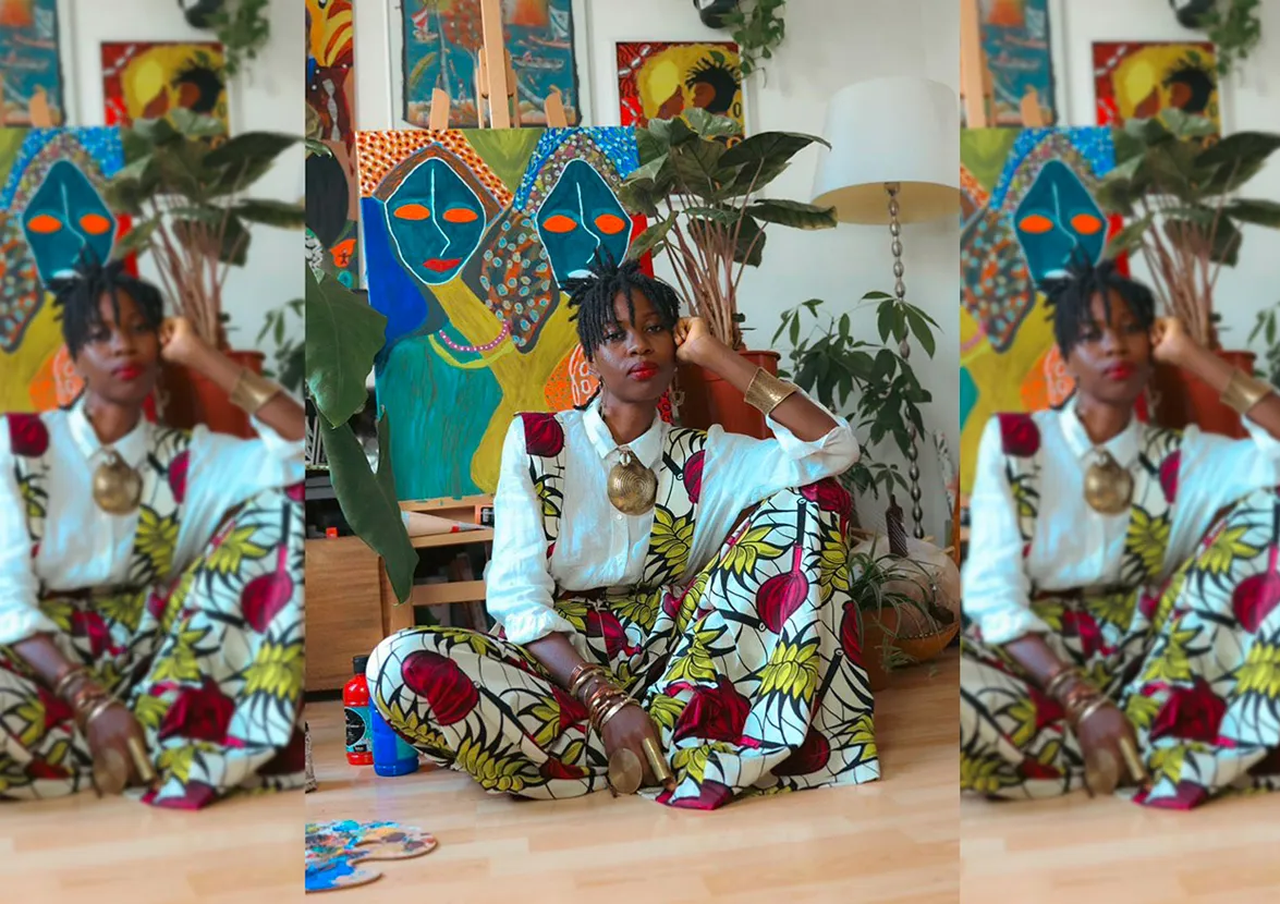 Nadège Nga Ngono dans son atelier