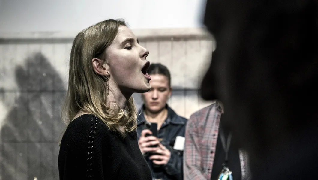 Marie Oppert pour l'ouverture de l'exposition Liberté, Egalité, Fraternité ou Le Chant 